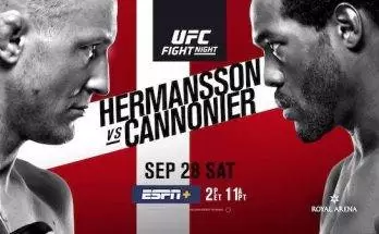 Watch UFC Fight Night 160: Hermansson vs. Cannonier 9/28/19
