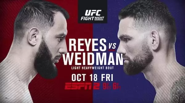 Watch UFC Fight Night on Boston: Reyes Vs Weidman 10/18/19