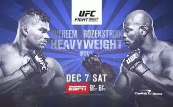 Watch UFC on ESPN: Overeem vs Rozenstruik 12/7/19