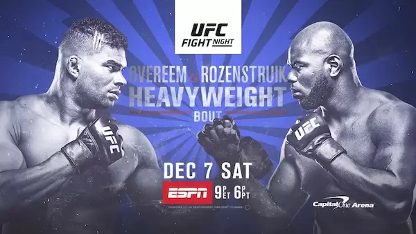 Watch Wrestling UFC on ESPN: Overeem vs Rozenstruik 12/7/19