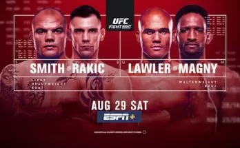 Watch Wrestling UFC Fight Night Vegas 8: Smith vs. Rakic 8/29/20 Live Online