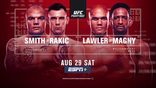 Watch Wrestling UFC Fight Night Vegas 8: Smith vs. Rakic 8/29/20 Live Online