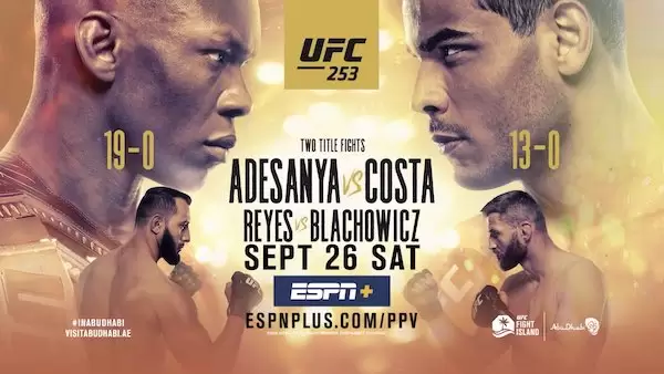 Watch Wrestling UFC 253: Adesanya vs. Costa 9/26/20 Live Online