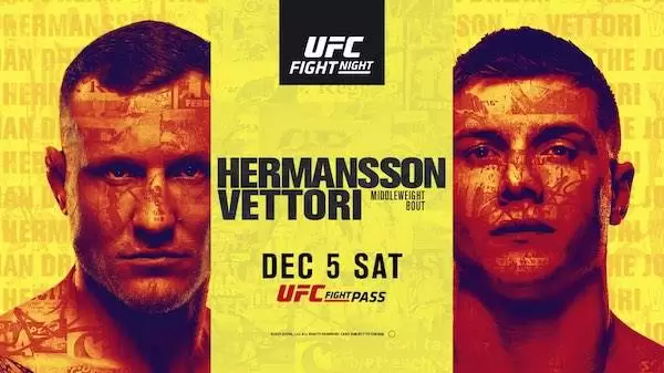 Watch Wrestling UFC Fight Night Vegas 16: Hermansson vs. Vettori 12/5/20 Live Online