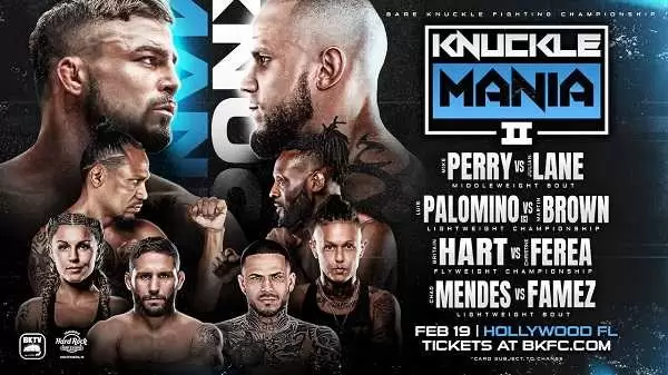 Watch Wrestling BKFC Knucklemania 2 Perry vs. Lane 2/19/22