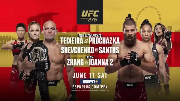 Watch Wrestling UFC 275: Teixeira vs. Prochazka + Shevchenko vs. Santos 6/11/22