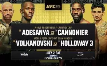 Watch Wrestling UFC 276: Adesanya vs. Cannonier + Volkanovski vs. Holloway 3 7/2/22