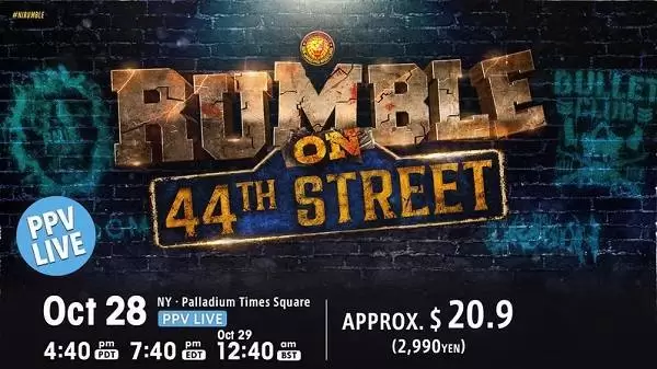 Watch Wrestling NJPW Rumble on 44th Street Live 2022 10/28/22