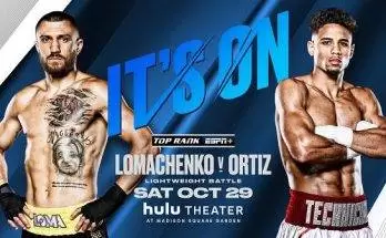 Watch Wrestling Top Rank Boxing on ESPN: Vasiliy Lomachenko vs. Jamaine Ortiz 10/29/22