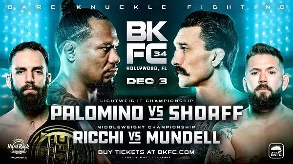 Watch Wrestling BKFC 34 Hollywood 12/3/22