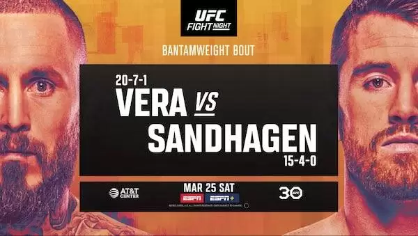 Watch Wrestling UFC Fight Night San Antonio: Vera vs. Sandhagen 3/25/23 Live