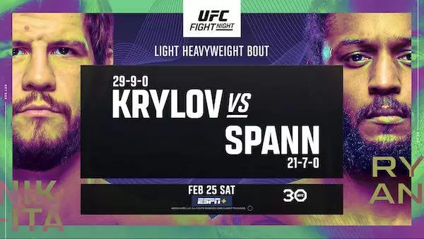 Watch Wrestling UFC Fight Night Vegas 70: Krylov vs. Spann 2/25/23