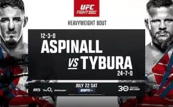 Watch Wrestling UFC Fight Night London: Aspinall vs Tybura 7/22/23 22nd July 2023