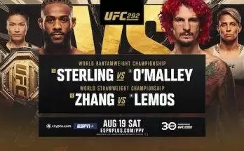Watch Wrestling UFC 292: Sterling vs OMalley Weili vs Lemos 8/19/23 19th August 2023 Live