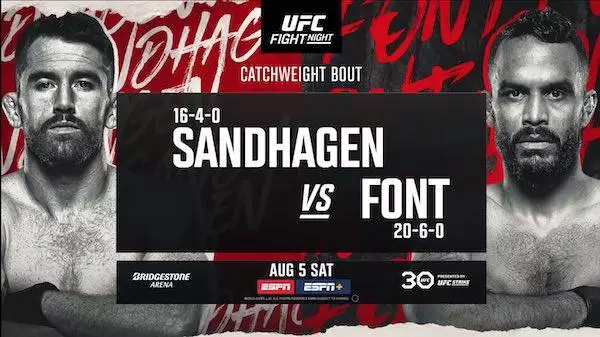 Watch Wrestling UFC Fight Night Nashville: Sandhagen vs Font 8/5/23 5th August 2023