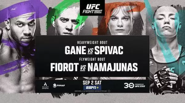 Watch Wrestling UFC Fight Night Paris: Gane vs Spivac 9/2/23 2nd September 2023