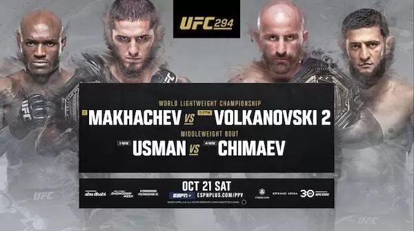 Watch Wrestling UFC 294: Makhachev vs Volkanovski 2 10/21/23 Live PPV 21st October 2023