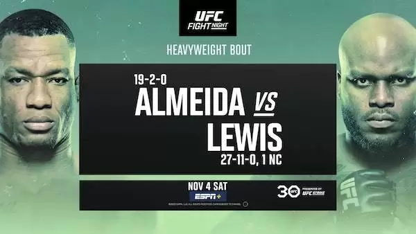 Watch Wrestling UFC Fight Night São Paulo: Almeida vs Lewis 11/4/23 4th November 2023 Live
