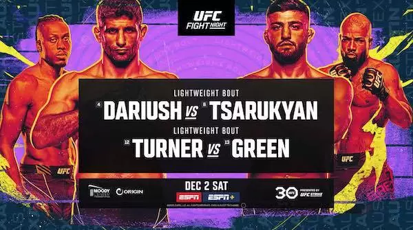 Watch Wrestling UFC Austin Fight Night: Dariush vs Tsarukyan 12/2/23 2nd December Live Online