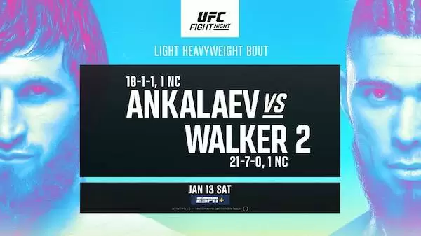 Watch Wrestling UFC Vegas 84: Ankalaev vs Walker 2 1/13/24 13th January 2024 Live Online