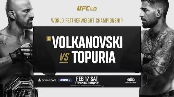 Watch Wrestling UFC 298: Volkanovski vs Topuria 2/17/24 17th February 2024