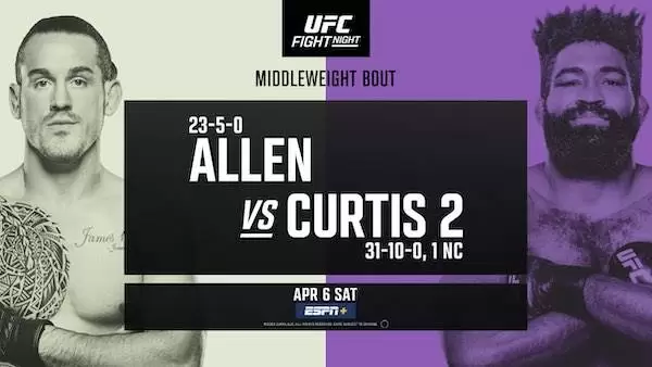 Watch Wrestling UFC Fight Night Vegas 90: Allen vs Curtis 2 4/6/24 6th April 2024