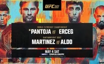 Watch Wrestling UFC 301: Pantoja vs Erceg 5/4/24 4th May 2024 Live PPV Online